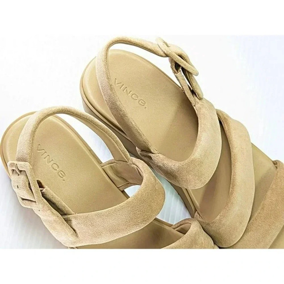 Vince Women's Skylar Strappy Slingback Sandals Dune Suede Size 8 M (MSRP $280) - Picture 7 of 11